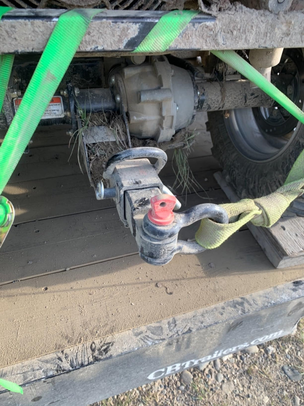 MAXXHAUL adapter mounted on ATV tongue providing a sturdy receiver attachment