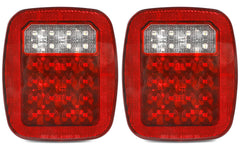 MAXXHAUL front view of square tail light shows clear lens and durable housing benefit