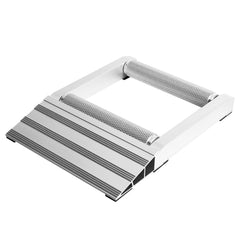 MAXXHAUL front view of aluminium roller stand showing ramp and rollers, aids easy loading