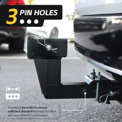 MAXXHAUL riser installed on vehicle rear improving accessory alignment benefit