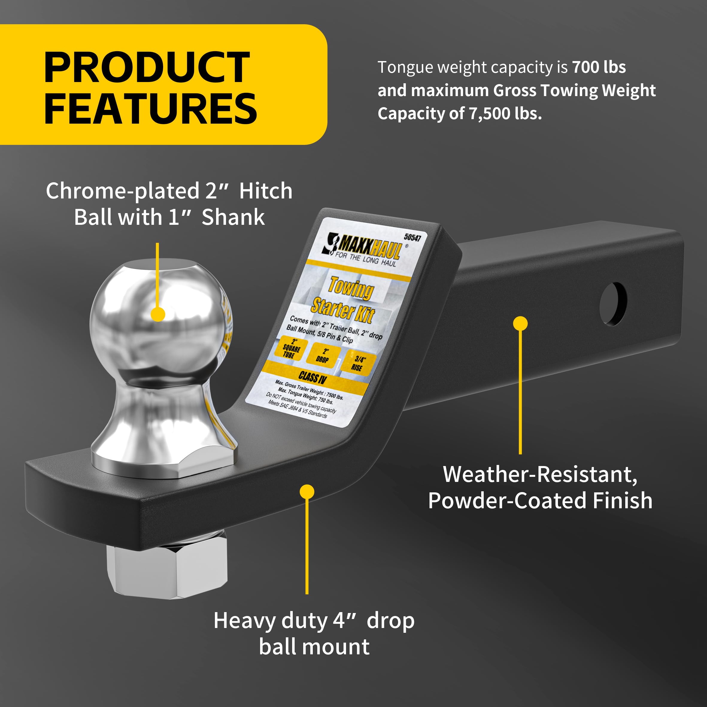 MAXXHAUL installed in a truck 2x2 receiver illustrating fitment and ready-to-tow advantage