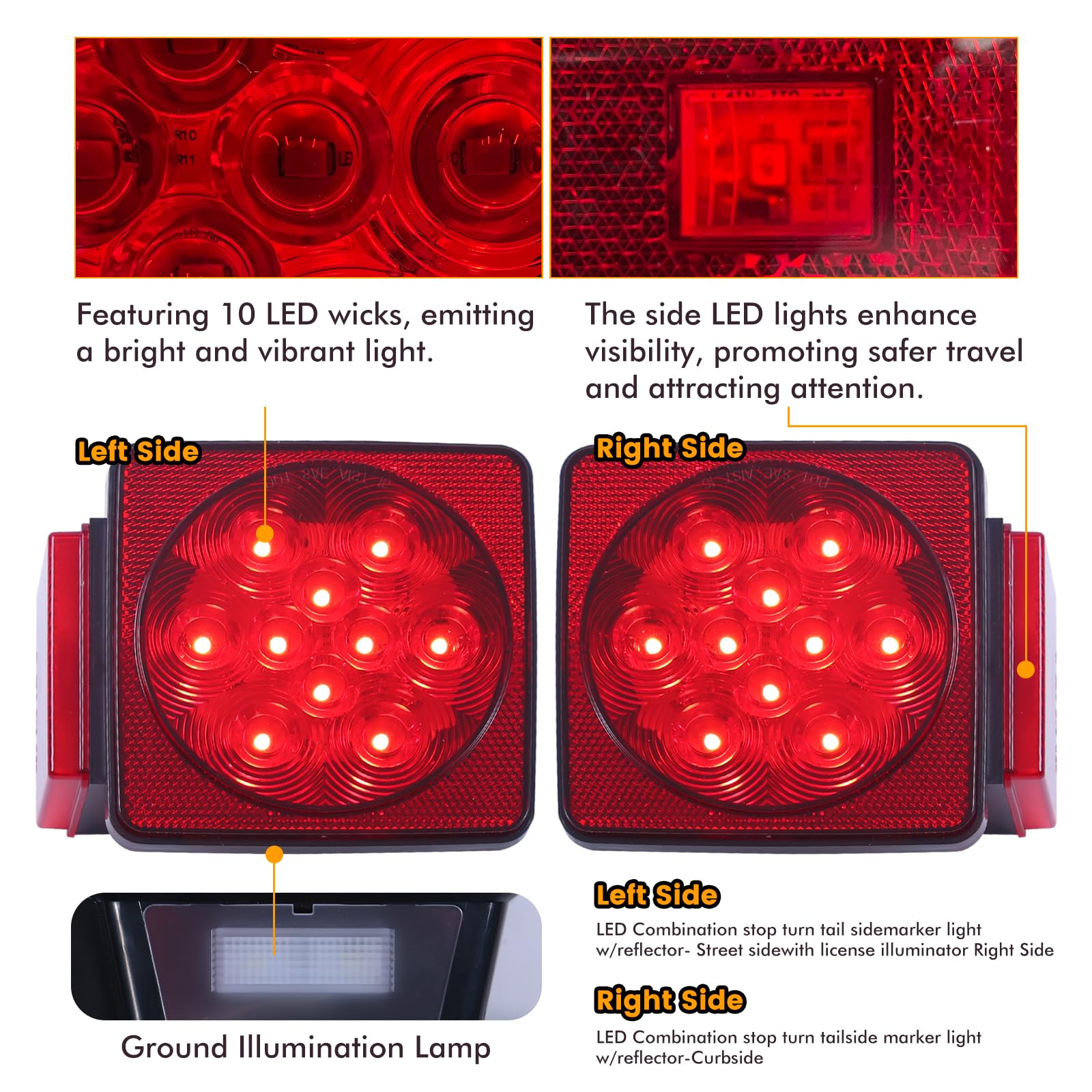 MAXXHAUL installed on a boat trailer showing waterproof lights improving visibility