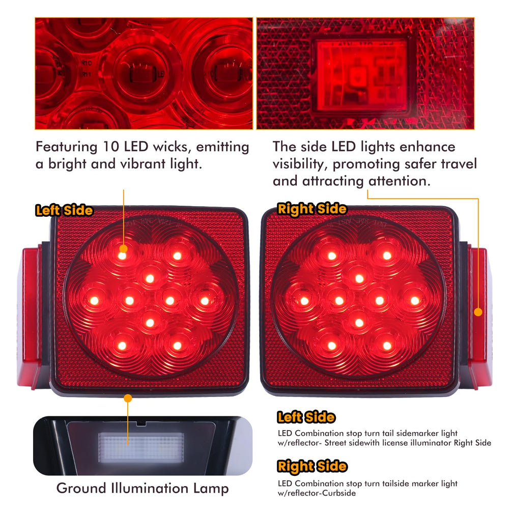 MAXXHAUL installed on a boat trailer showing waterproof lights improving visibility