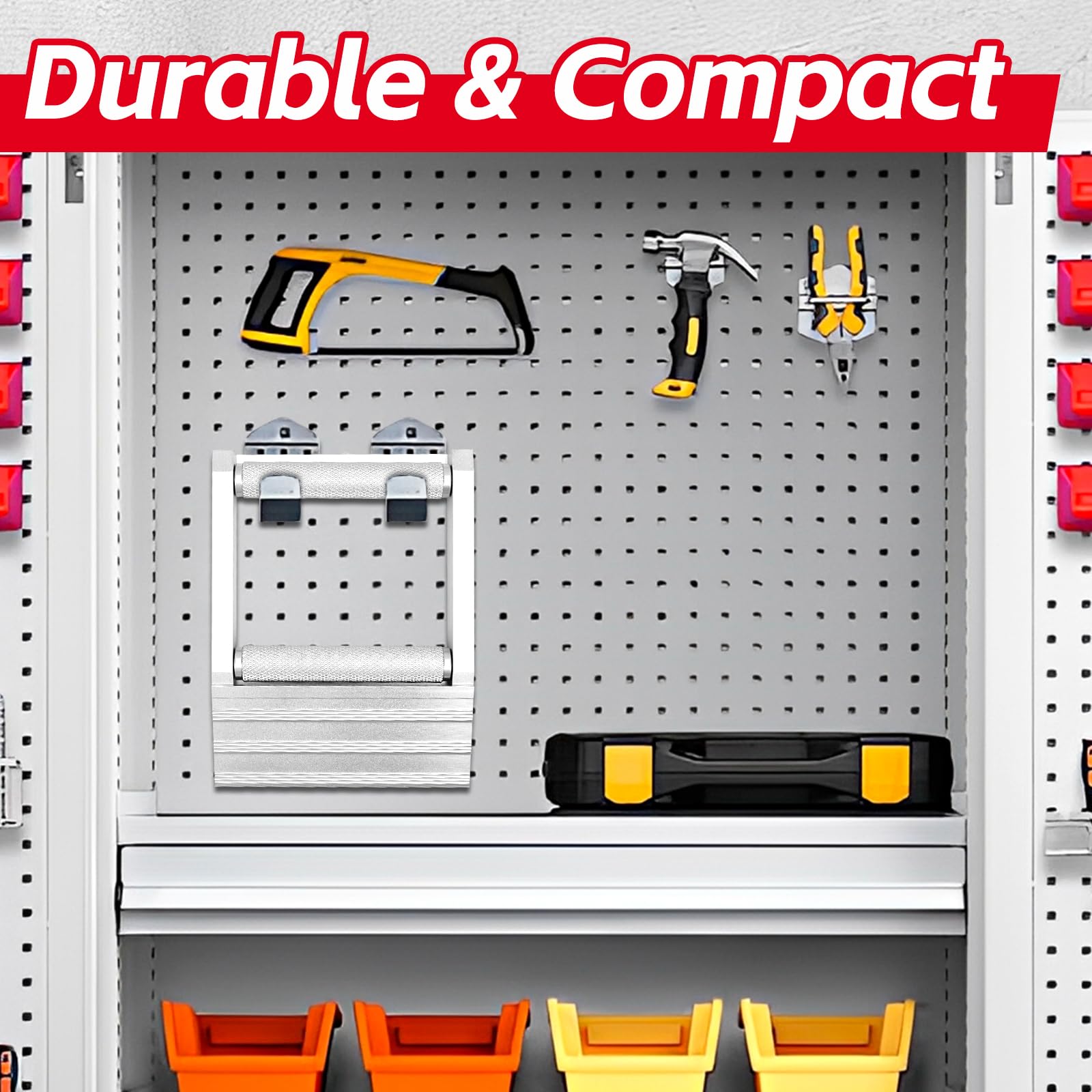 MAXXHAUL non-slip rubber feet detail keeping the stand steady on garage floor for safety