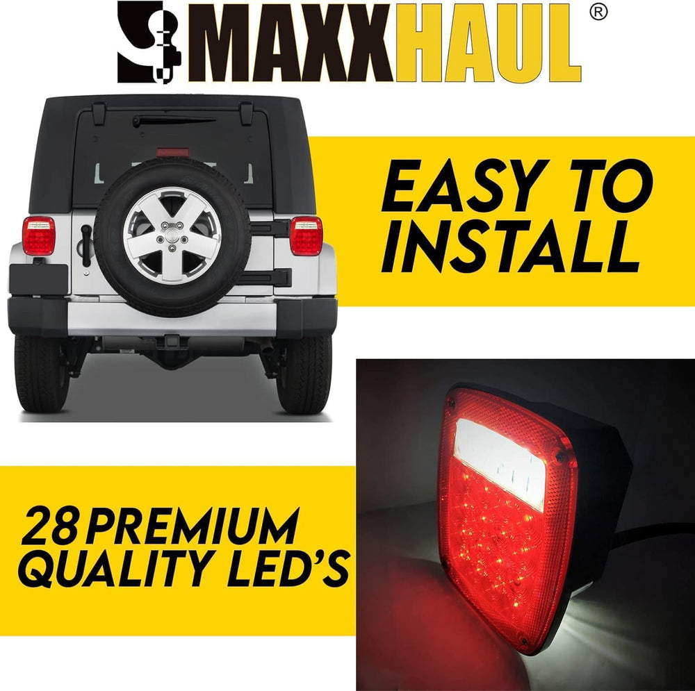 MAXXHAUL rear view showing three-stud mount and color-coded wires for easier installation benefit