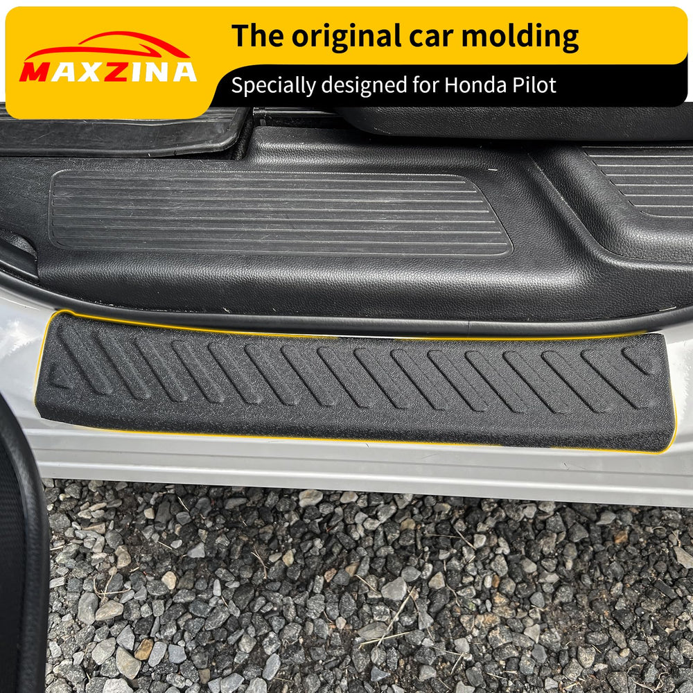Maxzina installed on Honda Pilot door sill demonstrating scratch protection benefit