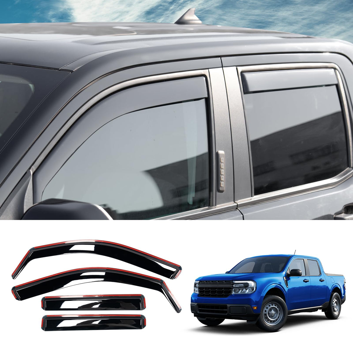 Maxzina front view on Ford Maverick showing precise fit and protection