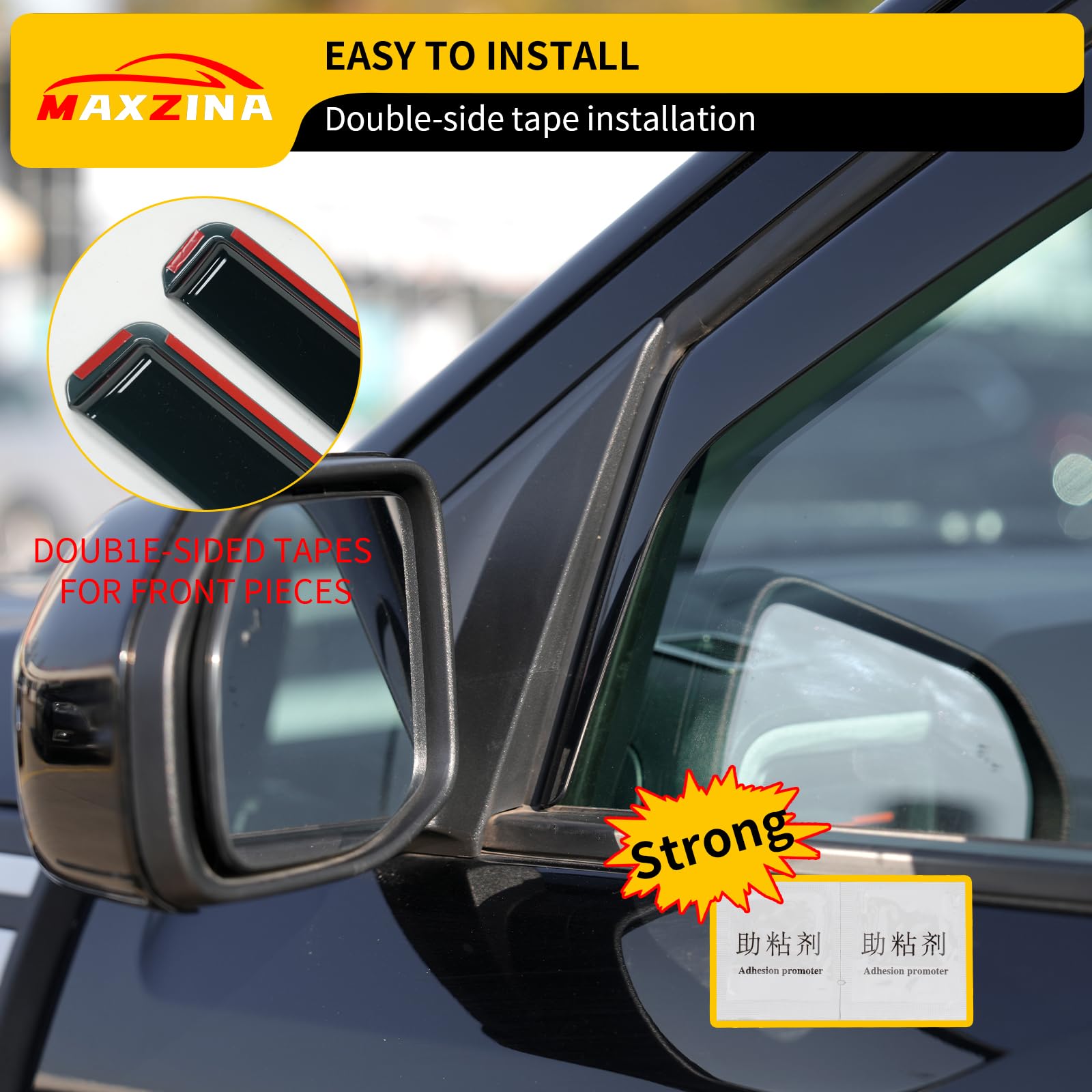 Maxzina installed on driver side improving visibility and comfort