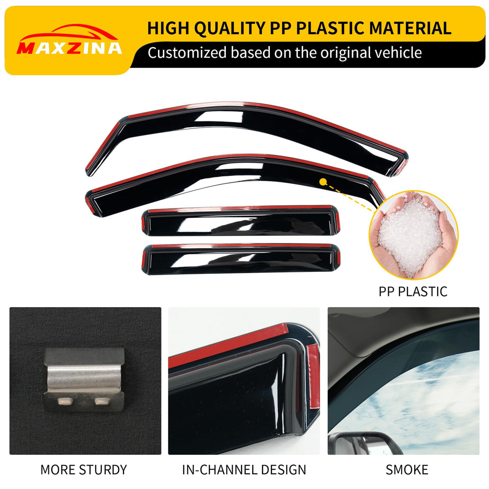 Maxzina visor on parked Maverick in rain demonstrating water diversion
