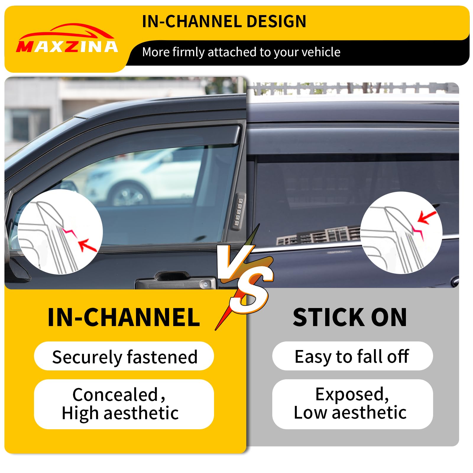 Maxzina visor next to door handle showing scale and OEM fit