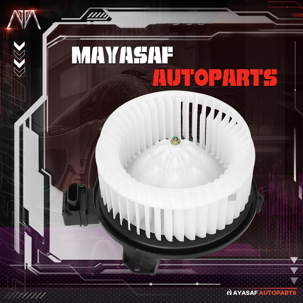MAYASAF blower motor in vehicle interior scene showing improved cabin comfort