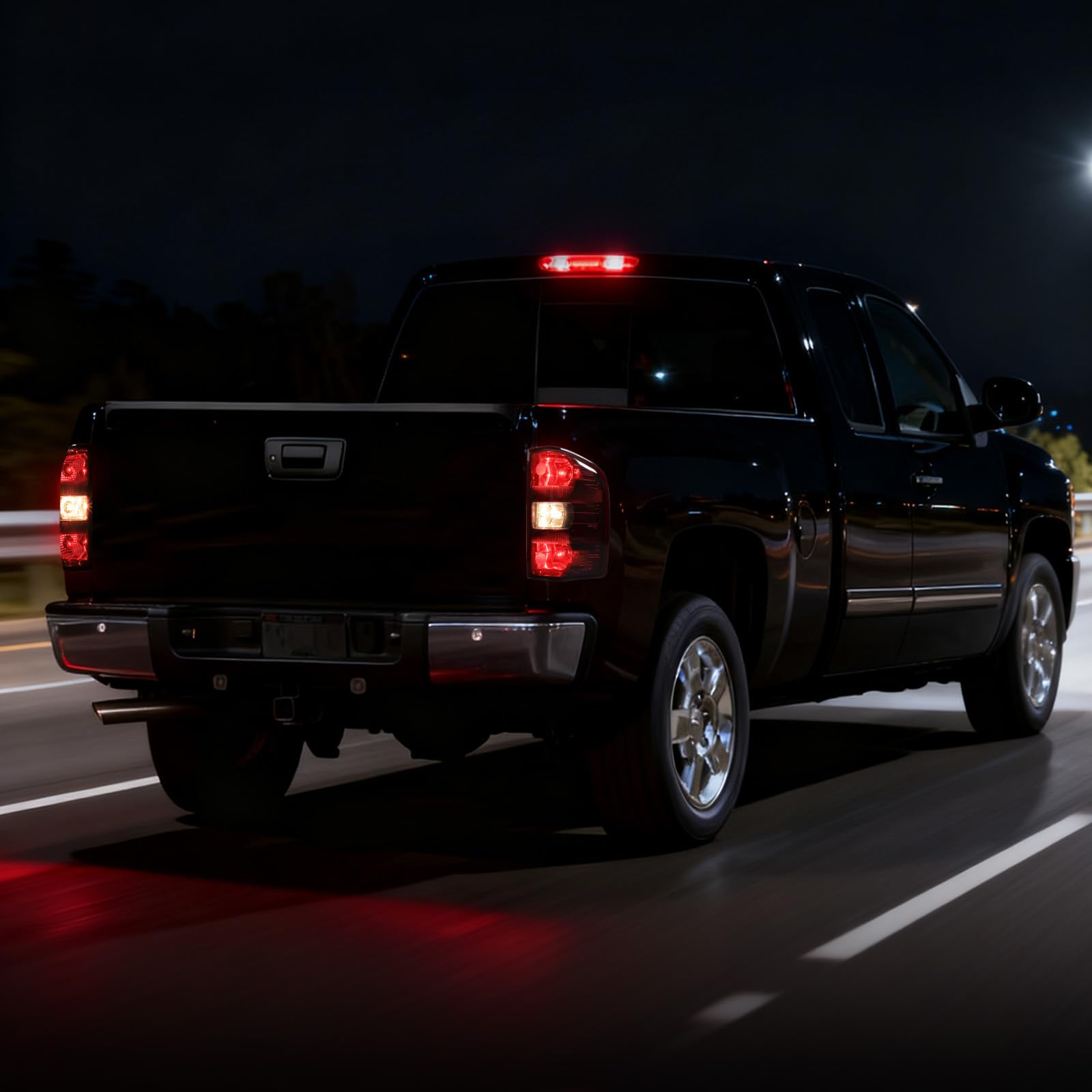 MAYELLO lifestyle night drive showing smoked lights enhancing truck presence benefit