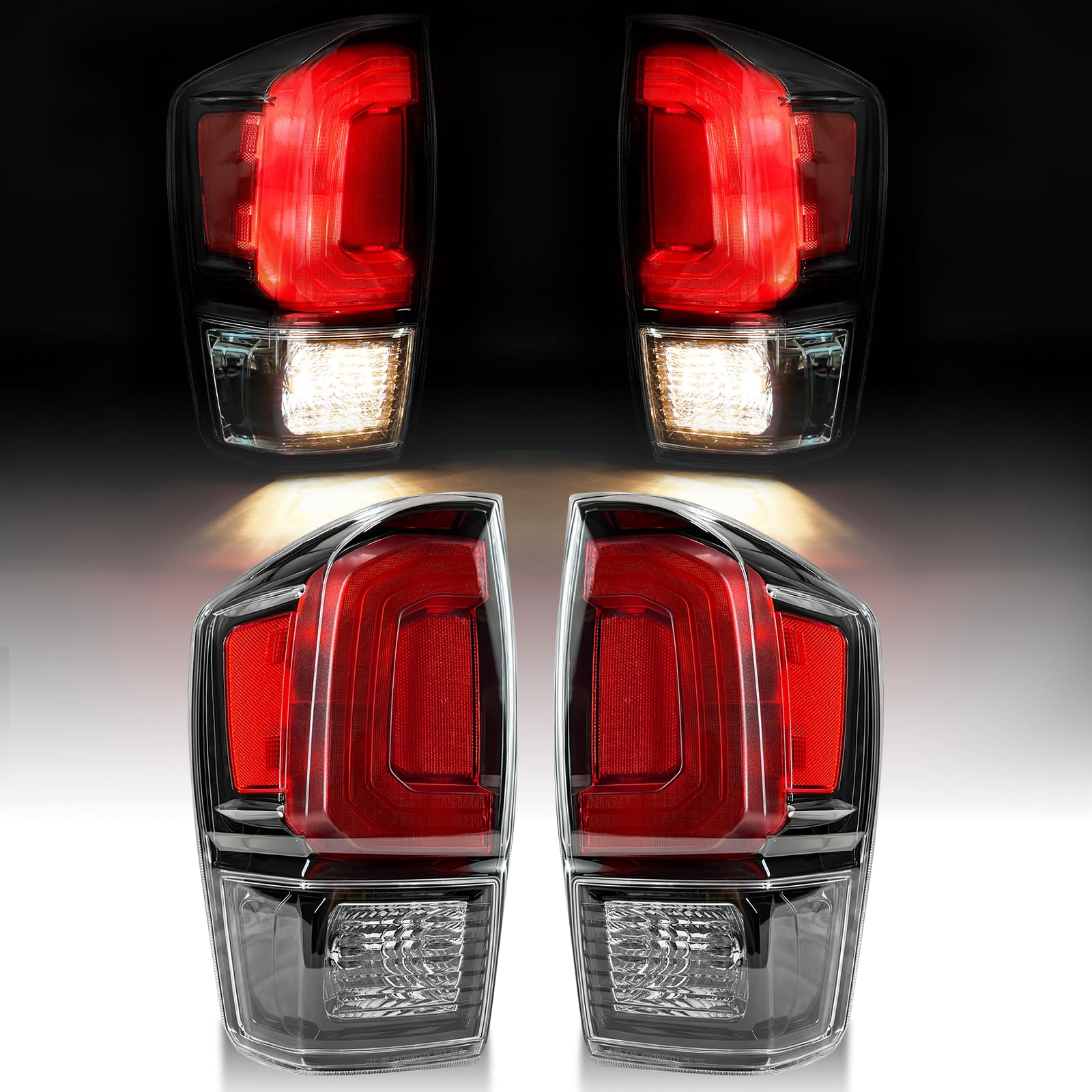 MAYELLO front view of tail light showing sleek black finish and modern styling benefit