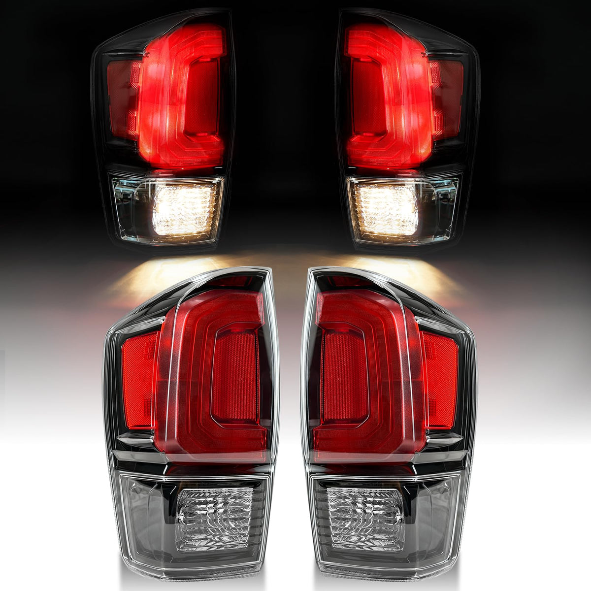 MAYELLO front view of tail light showing sleek black finish and modern styling benefit