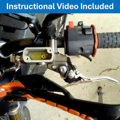 MBZ Moto kit in use bleeding Sur-Ron Ultra Bee brake for firmer lever response benefit