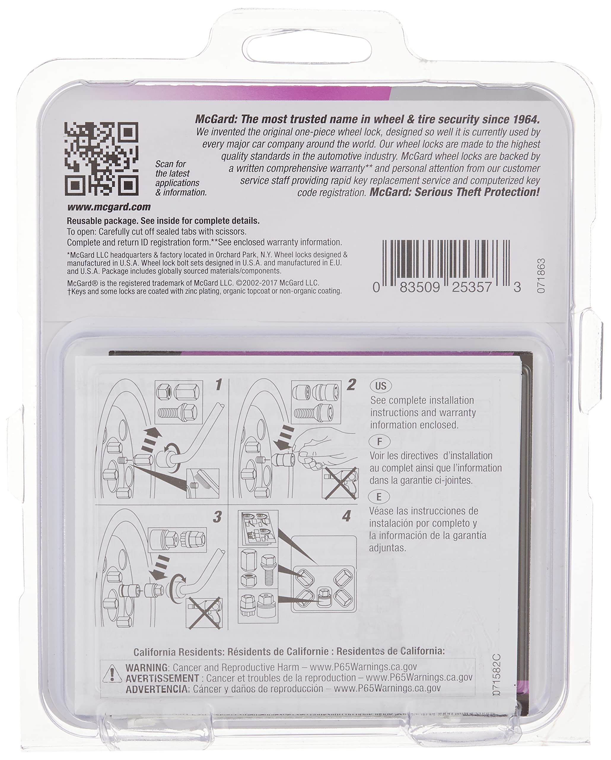 McGard key and steel collar close-up showing alignment feature for easy installation