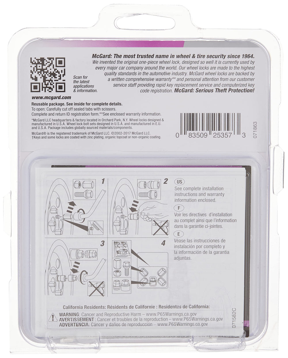 McGard key and steel collar close-up showing alignment feature for easy installation