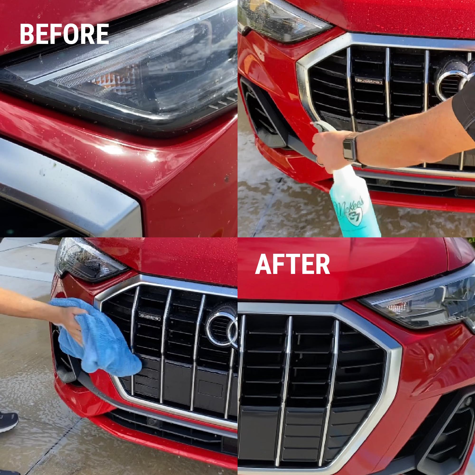 McKee's 37 used on a motorcycle fender to remove tar and insects quickly