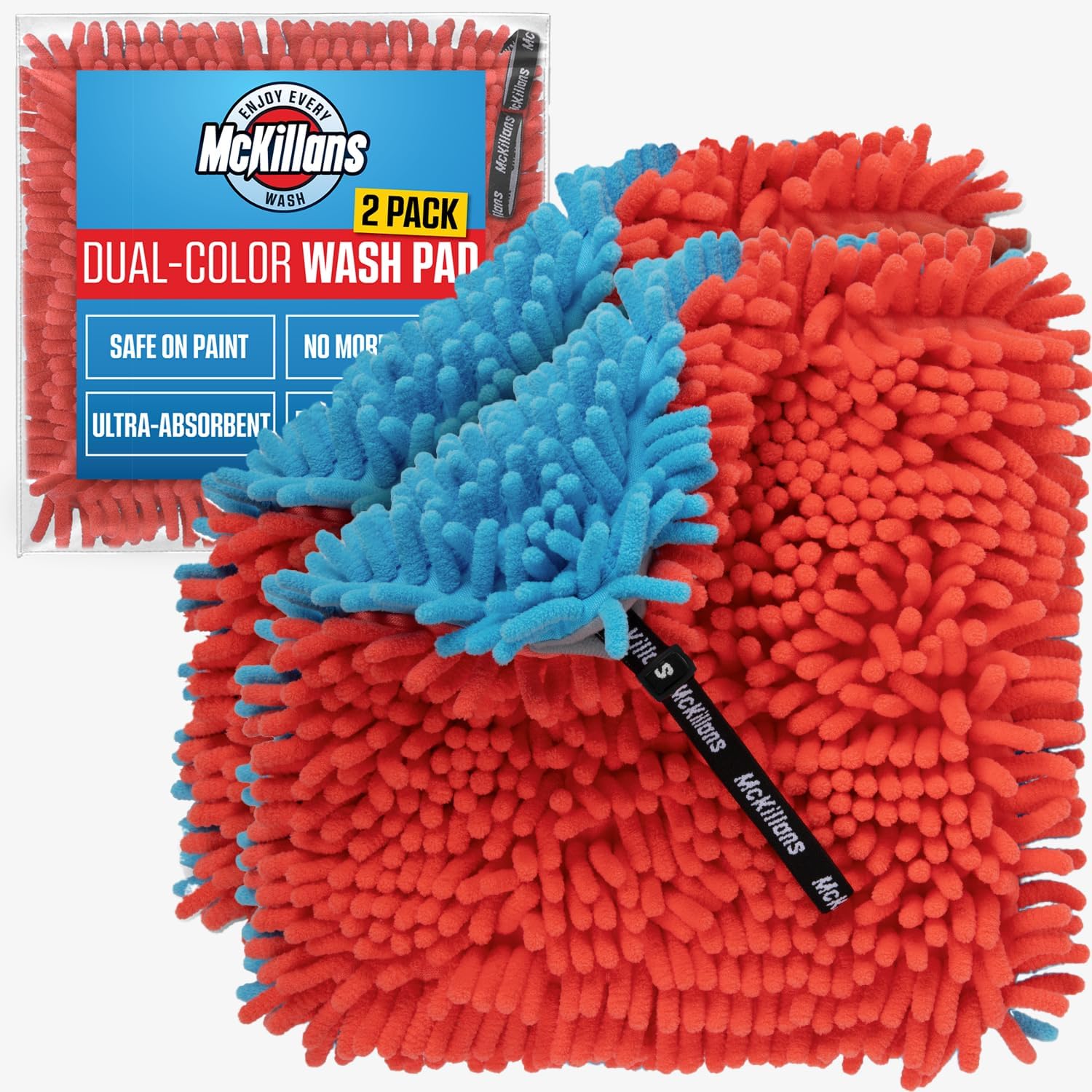 McKillans front view of dual-color pad showing safer washing