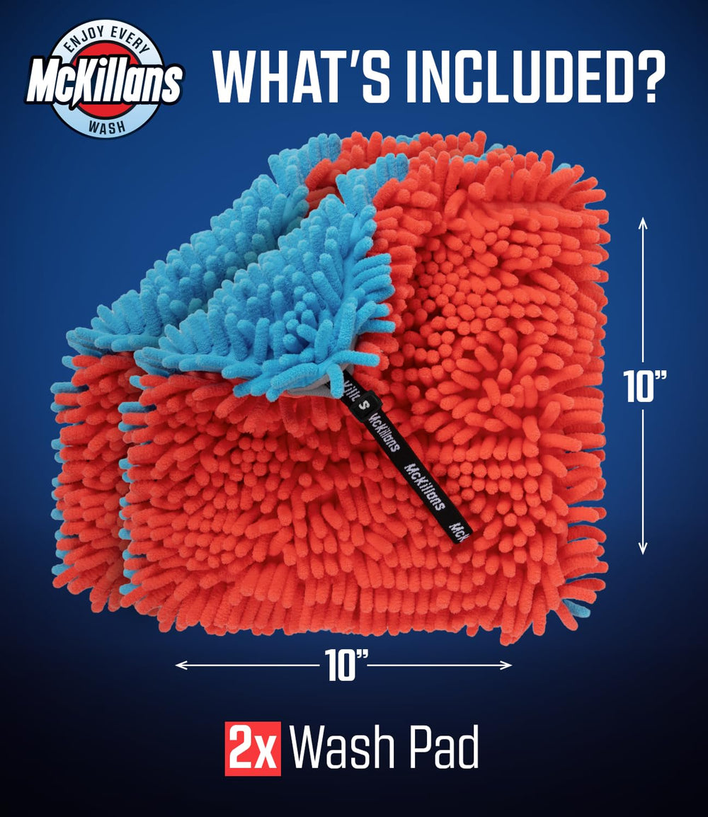 McKillans pads on car hood demonstrating safe cleaning coverage