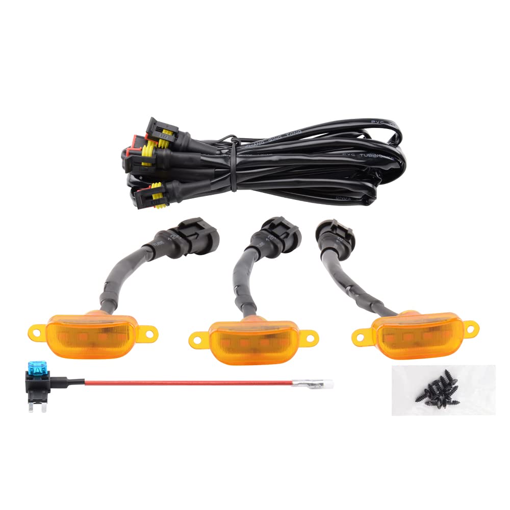 MEALAM front grille lights mounted showcasing bold amber visibility