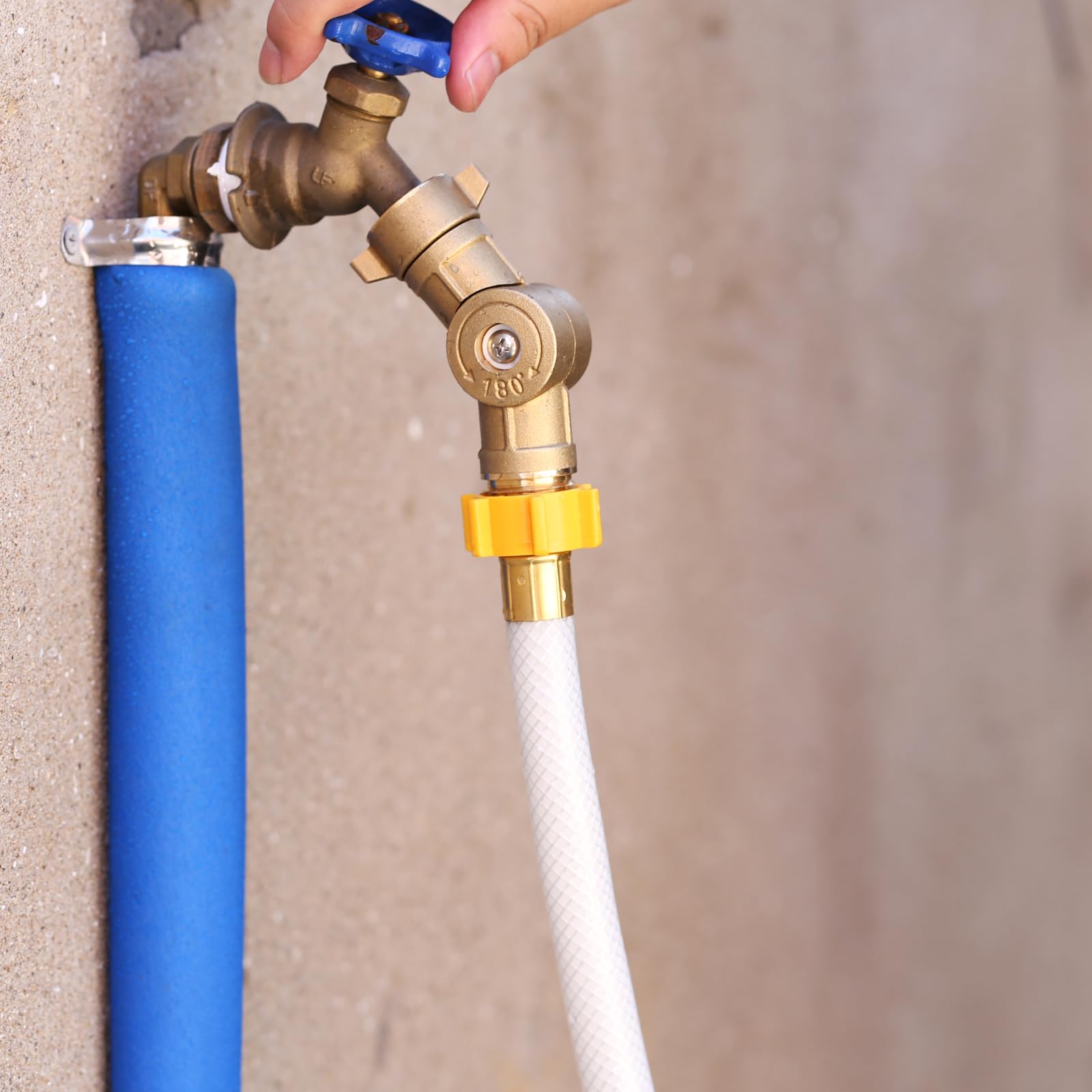MEASUREMAN hose at campsite showing clean potable water supply for outdoor living