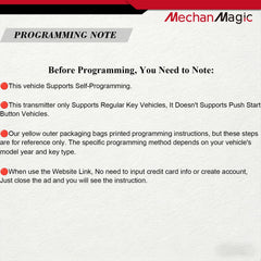 MechanMagic rear view showing FCC ID and part number for easy compatibility check
