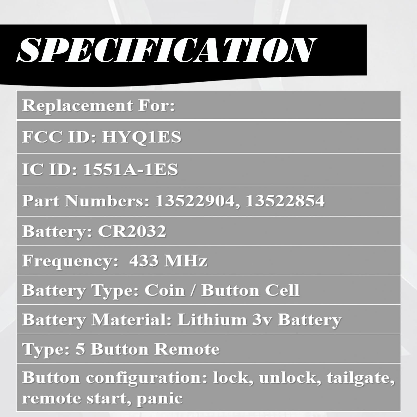 MechanMagic rear label with FCC ID HYQ1ES to confirm compatibility benefit