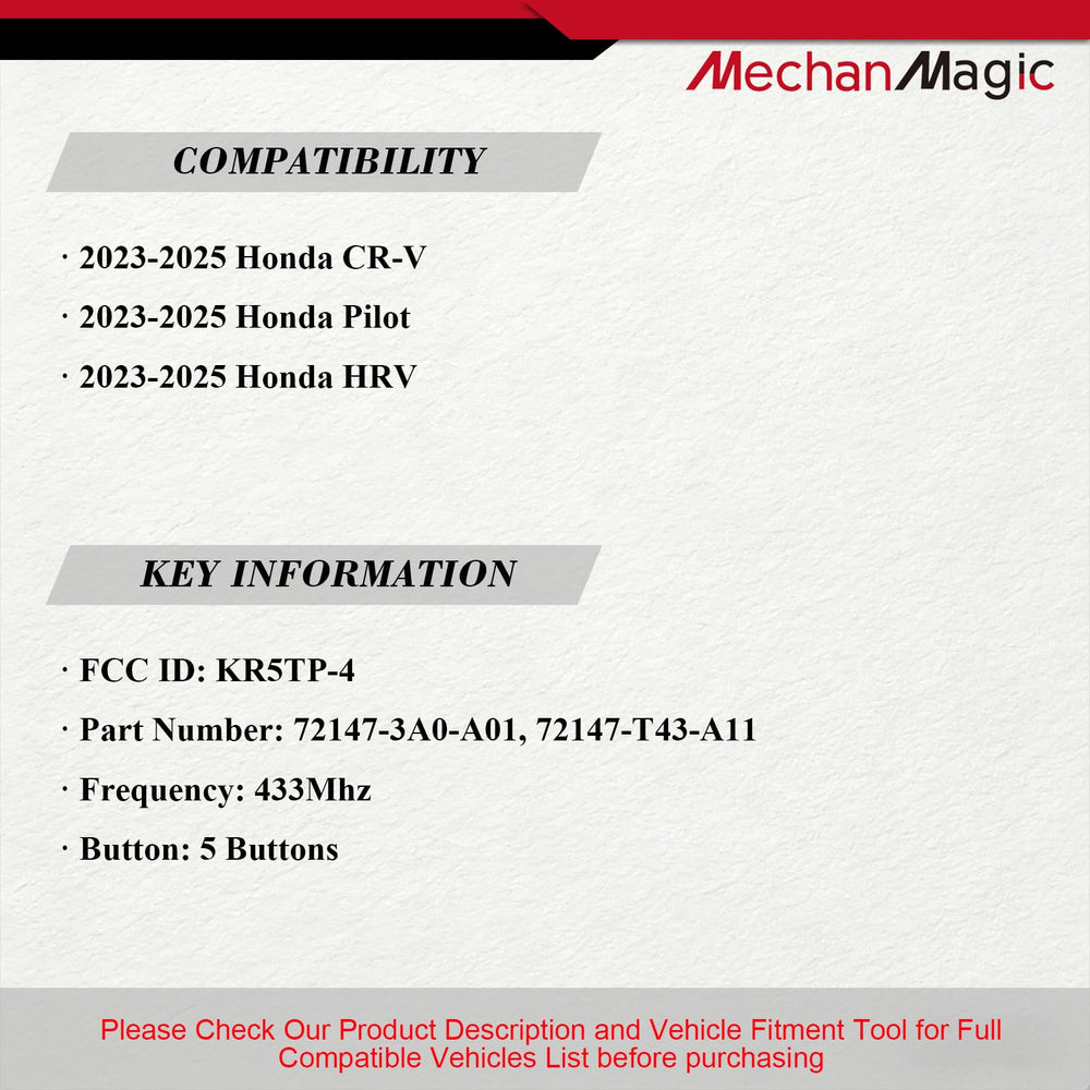 MechanMagic back label with part numbers confirming fitment quickly