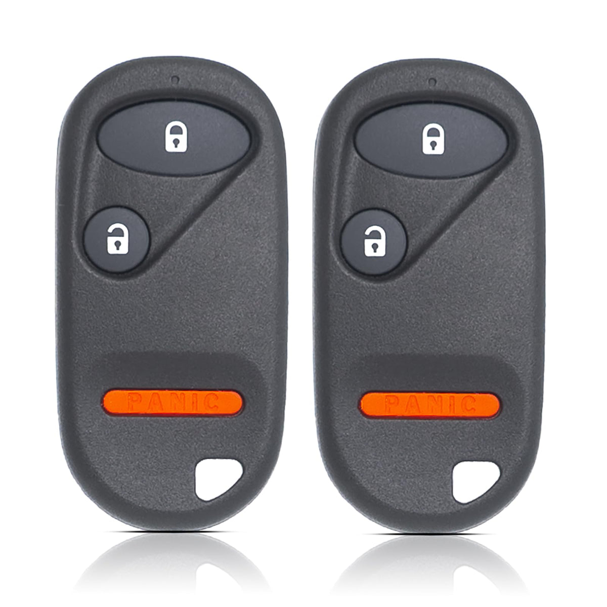 MechanMagic front view of two fobs showing buttons and compatibility benefit