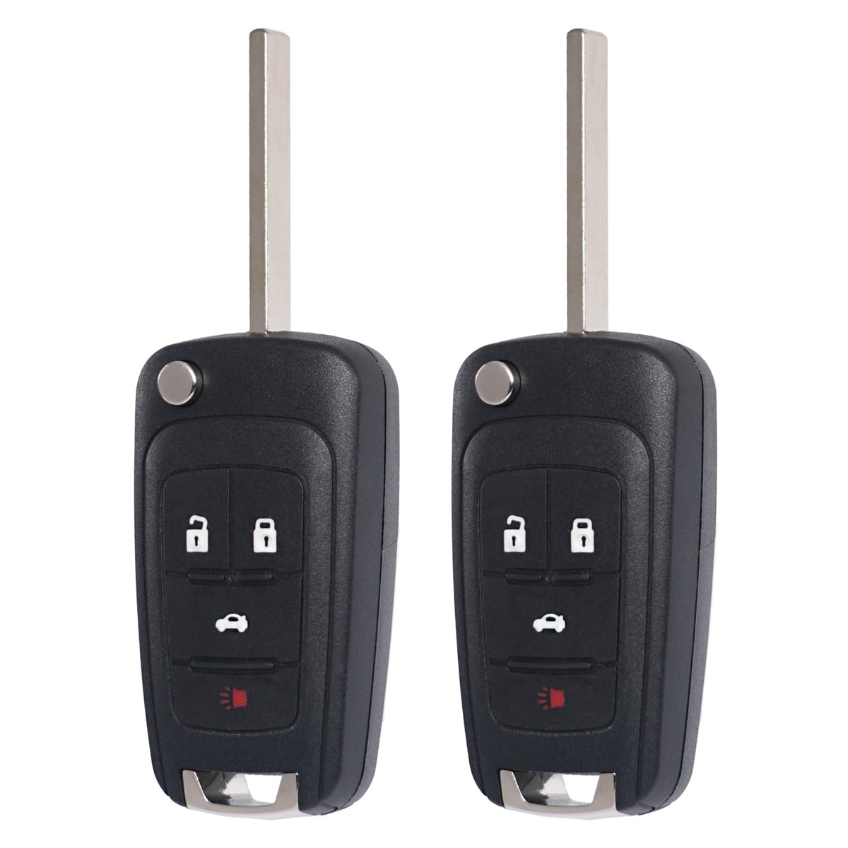 MechanMagic front view of two fobs showing button layout and fit benefits