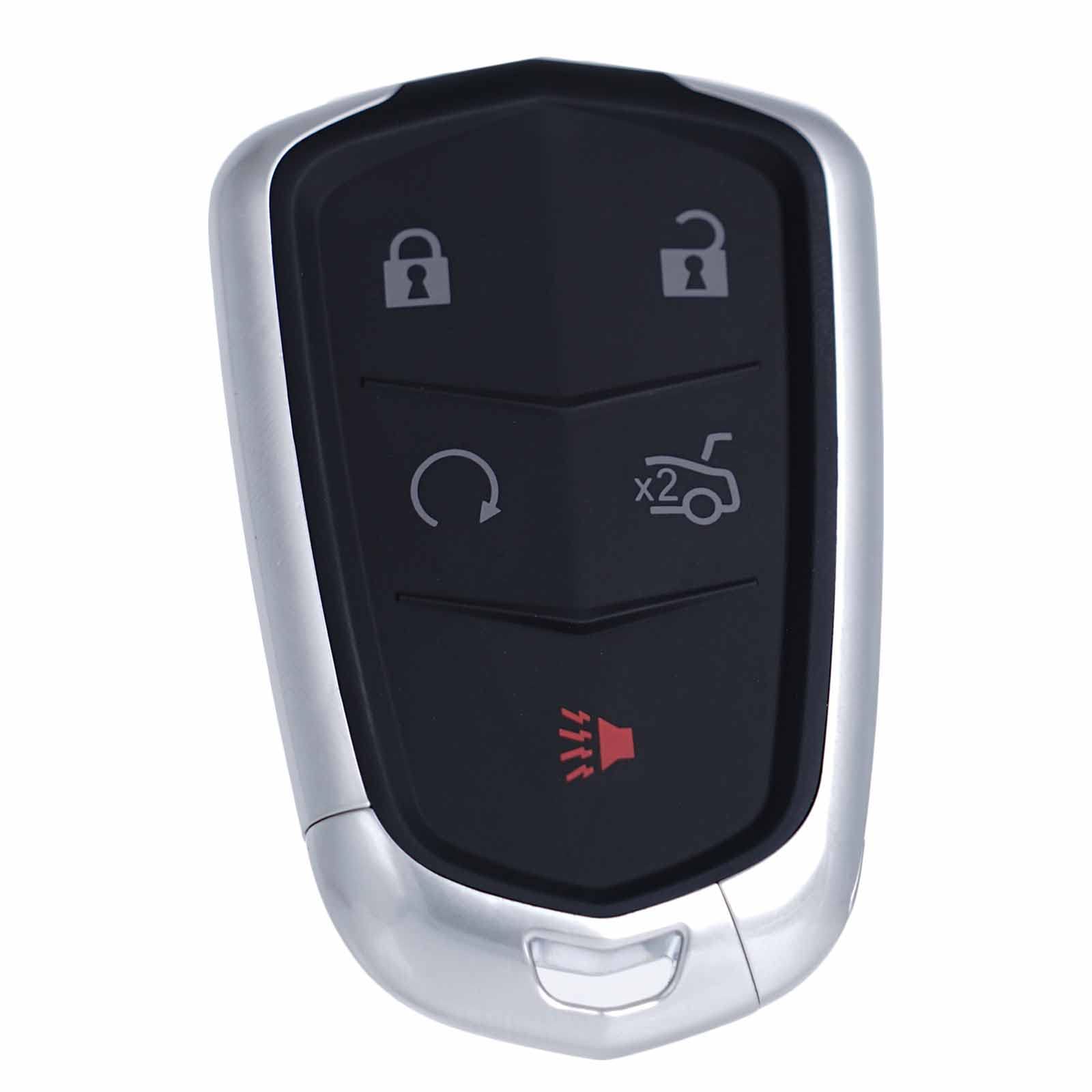 MechanMagic key fob placed by vehicle dashboard to show fit with Cadillac push-start systems