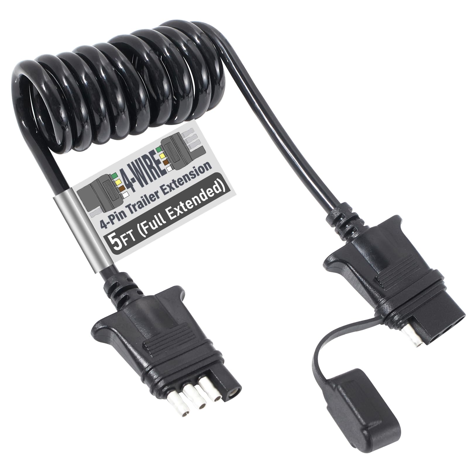 MECMO front view of 4-pin extension showing neat plug benefit