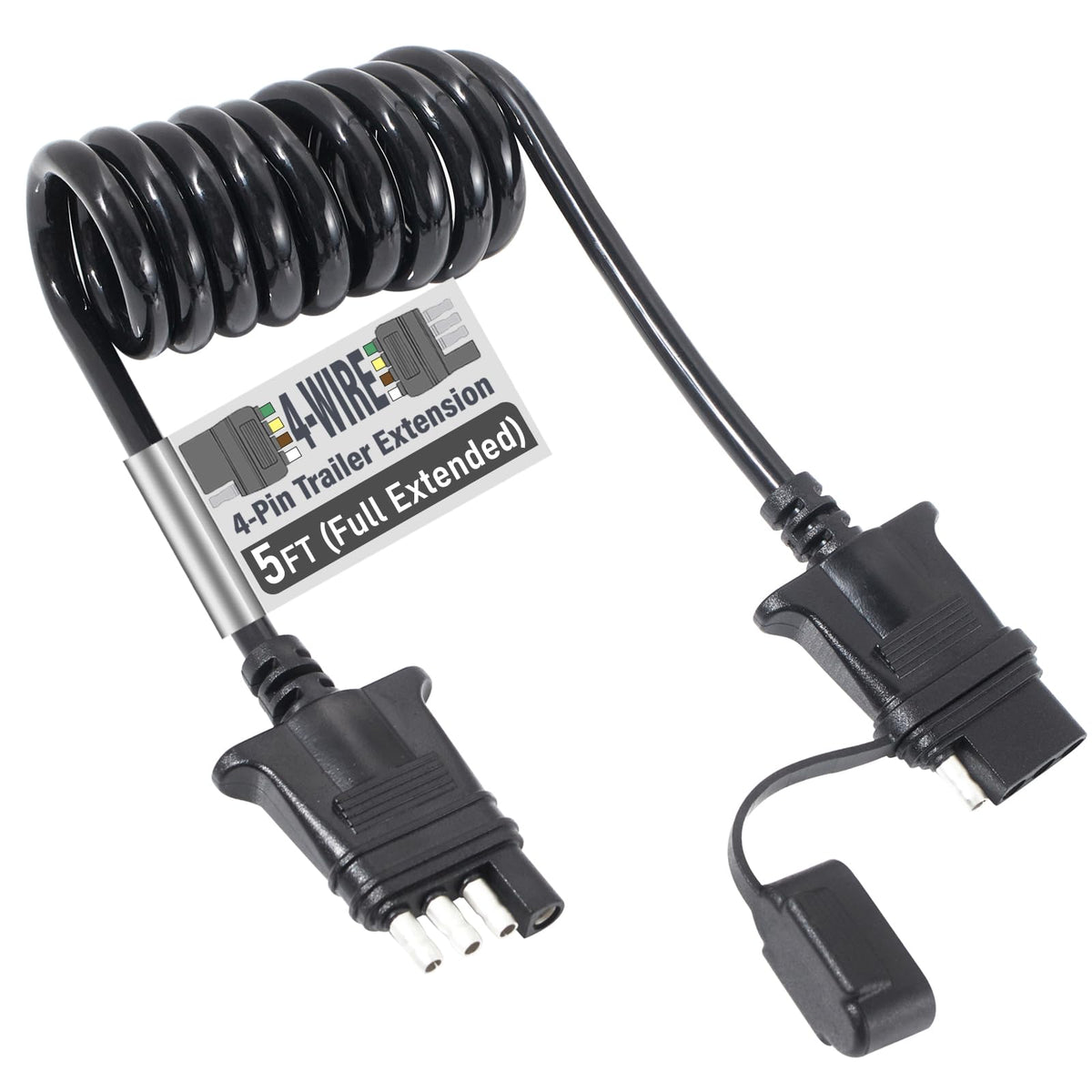 MECMO front view of 4-pin extension showing neat plug benefit