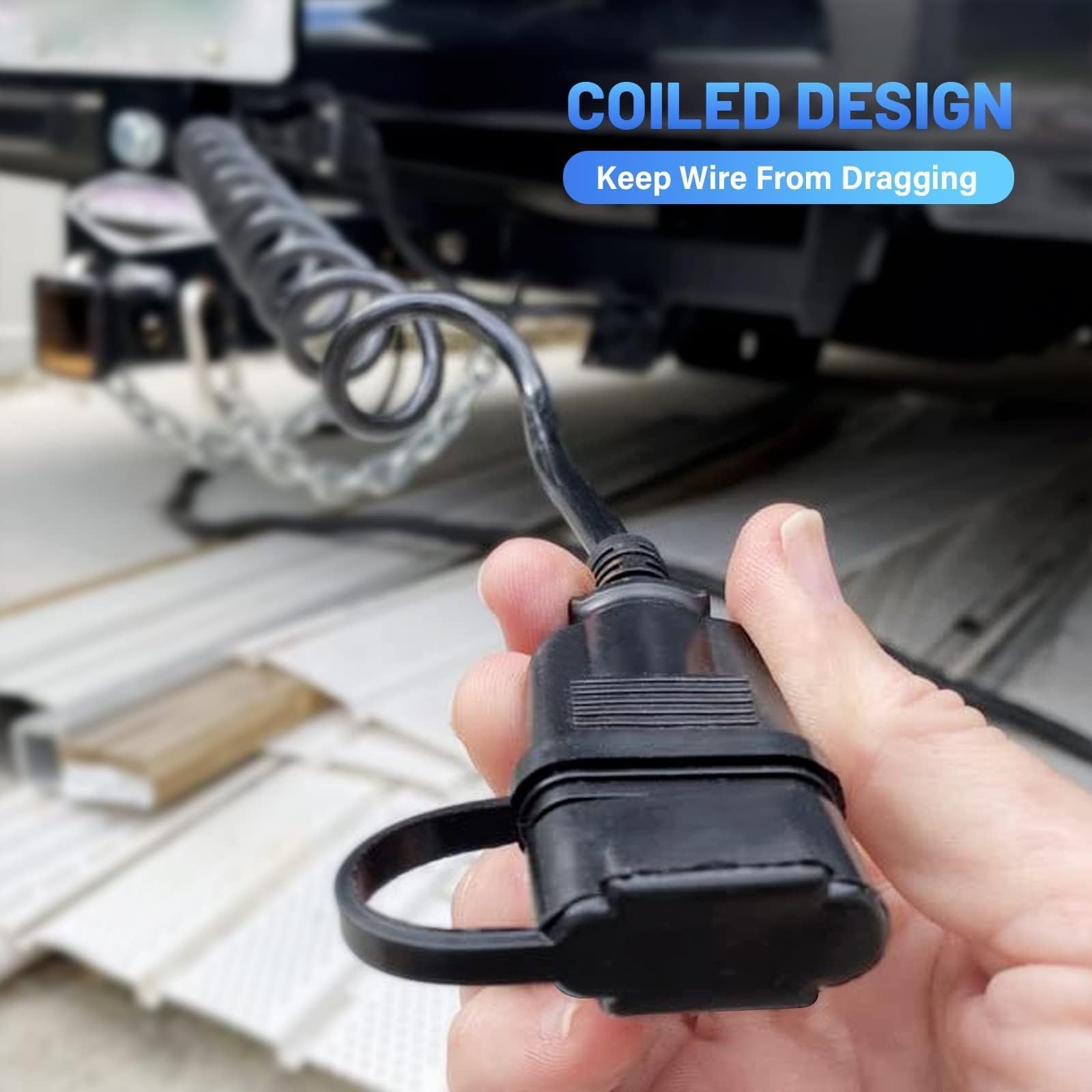 MECMO adapter connected between vehicle and trailer in towing setup