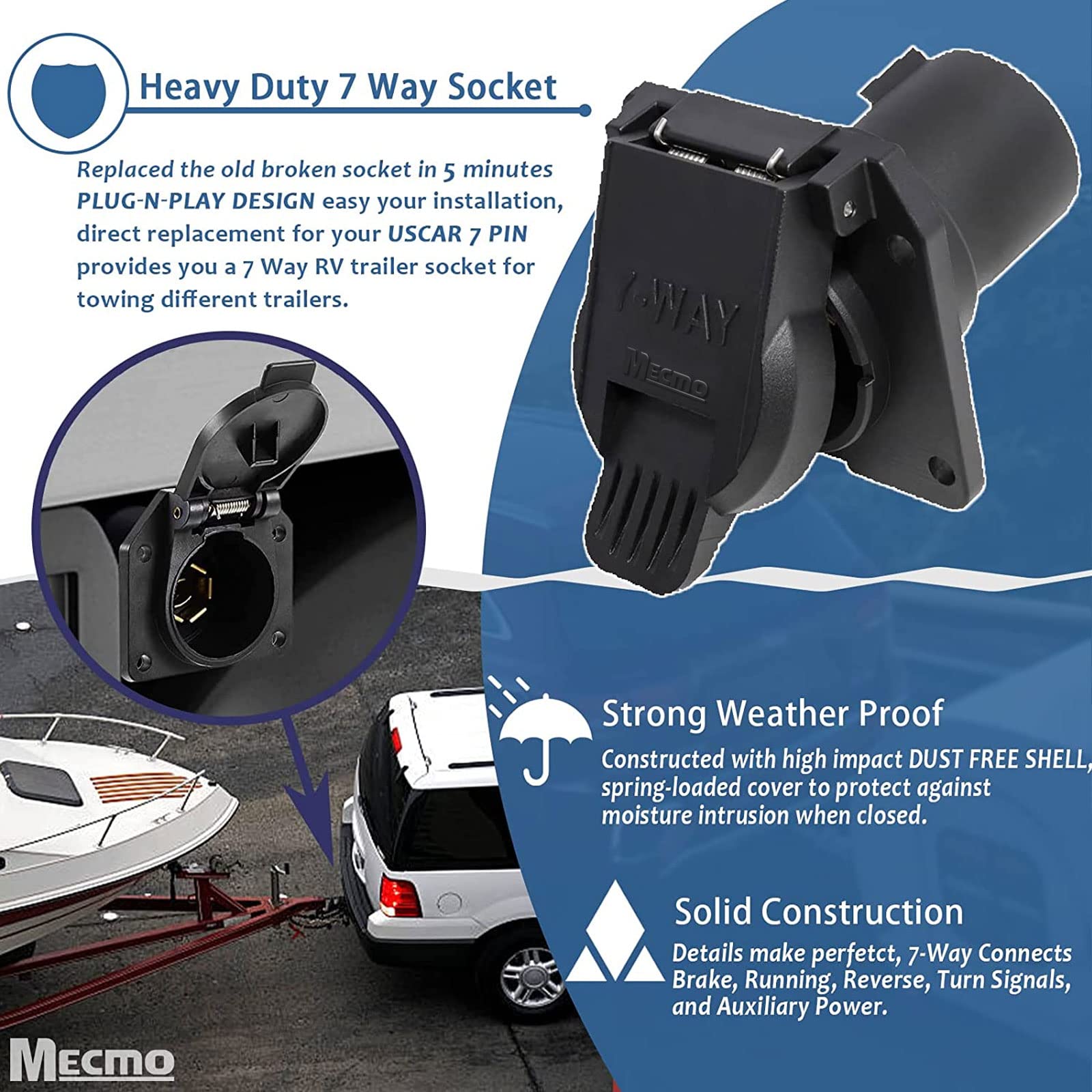 MECMO lifestyle image trailer connected illustrating reliable towing safety