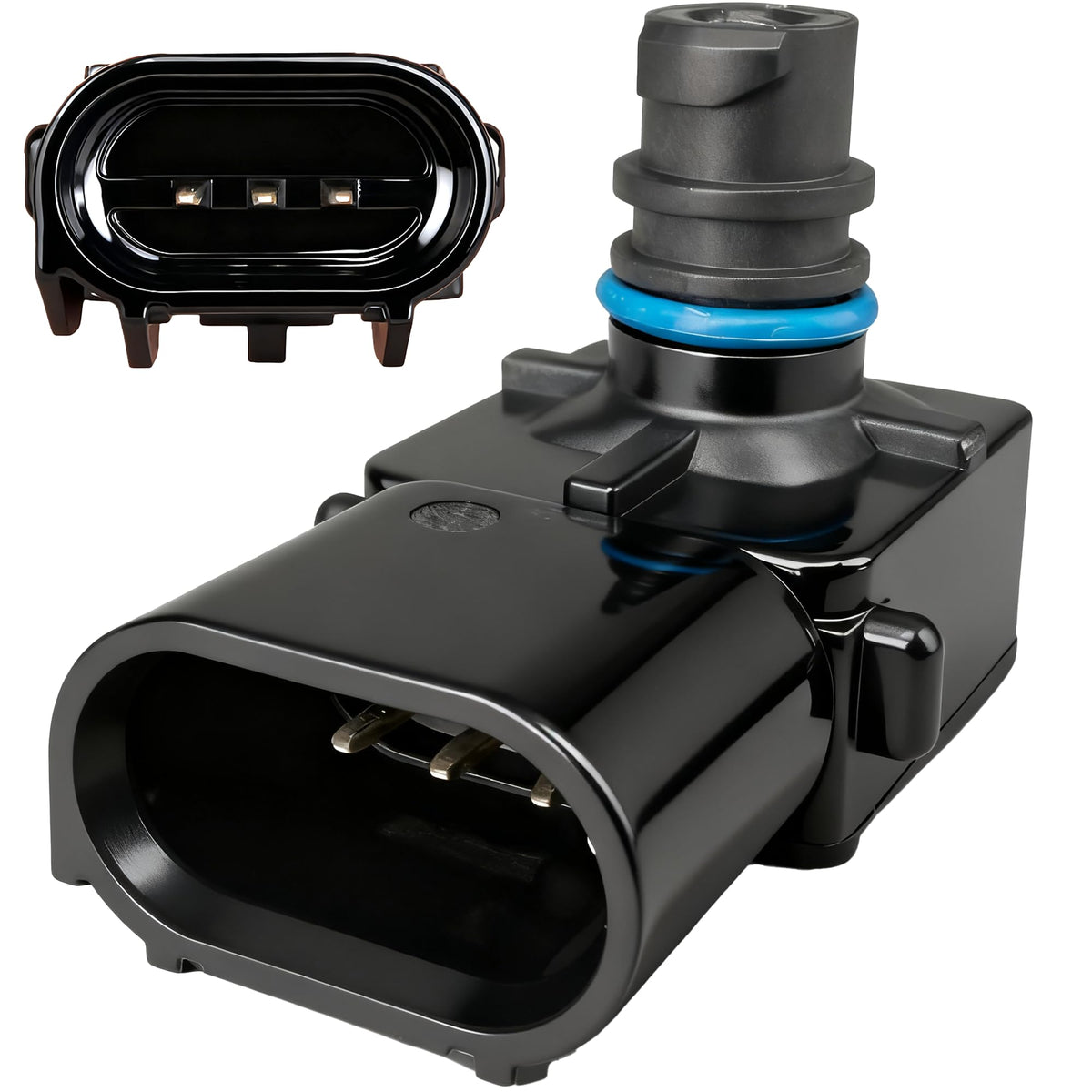 MecXora map sensor front view showing mounting and plug for easy replacement