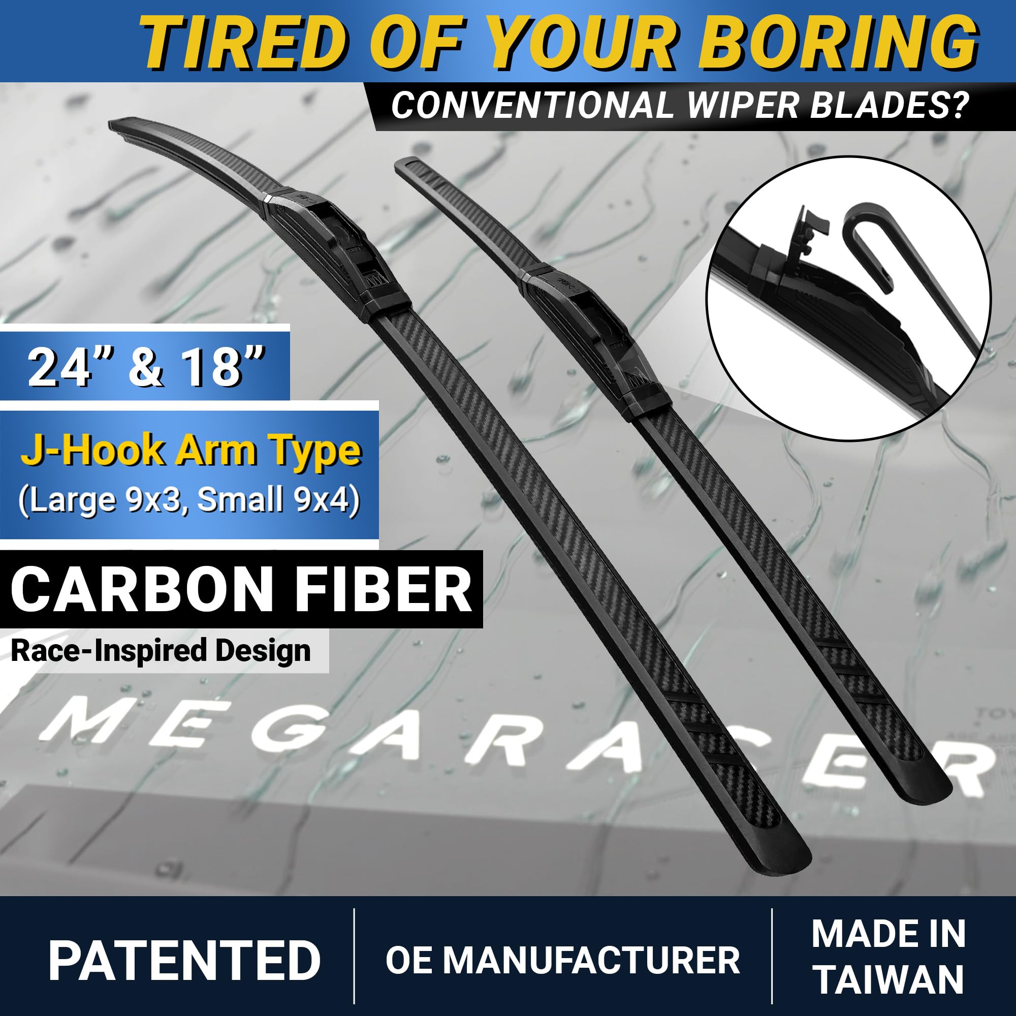 Mega Racer carbon fiber frame closeup showing rigidity and aerodynamics
