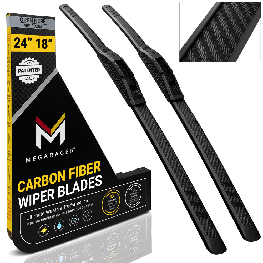 Mega Racer front packaging showing 24" and 18" blades and benefits
