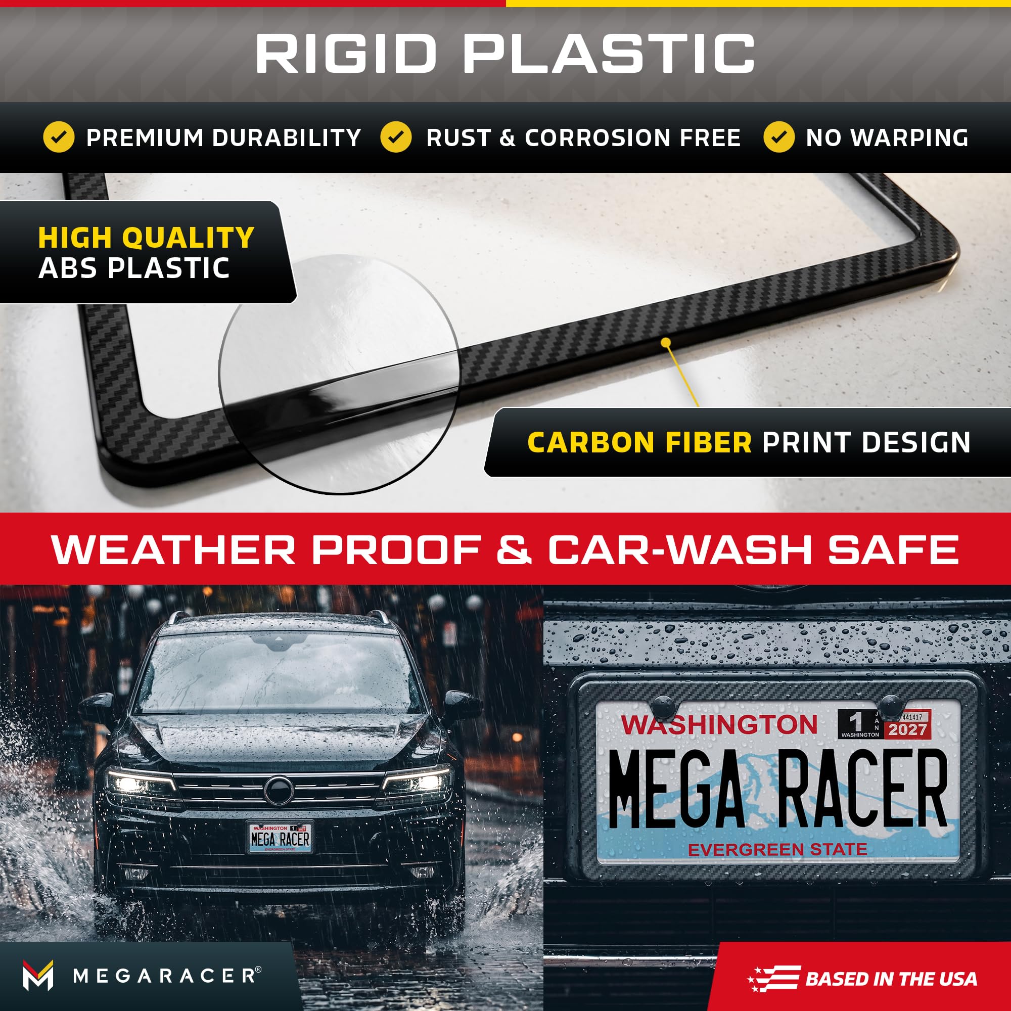 Mega Racer included hardware kit with screw caps for secure mounting
