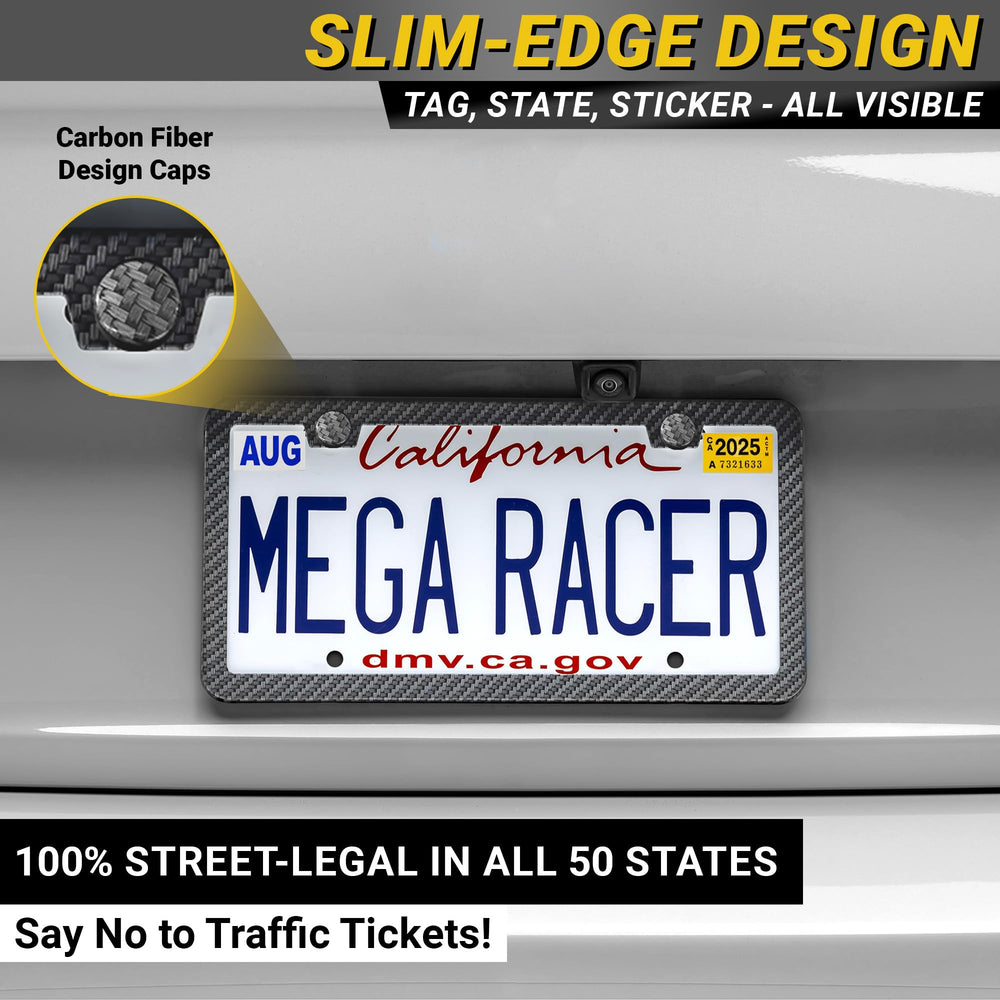 Mega Racer hardware kit with screws and matching carbon fiber caps