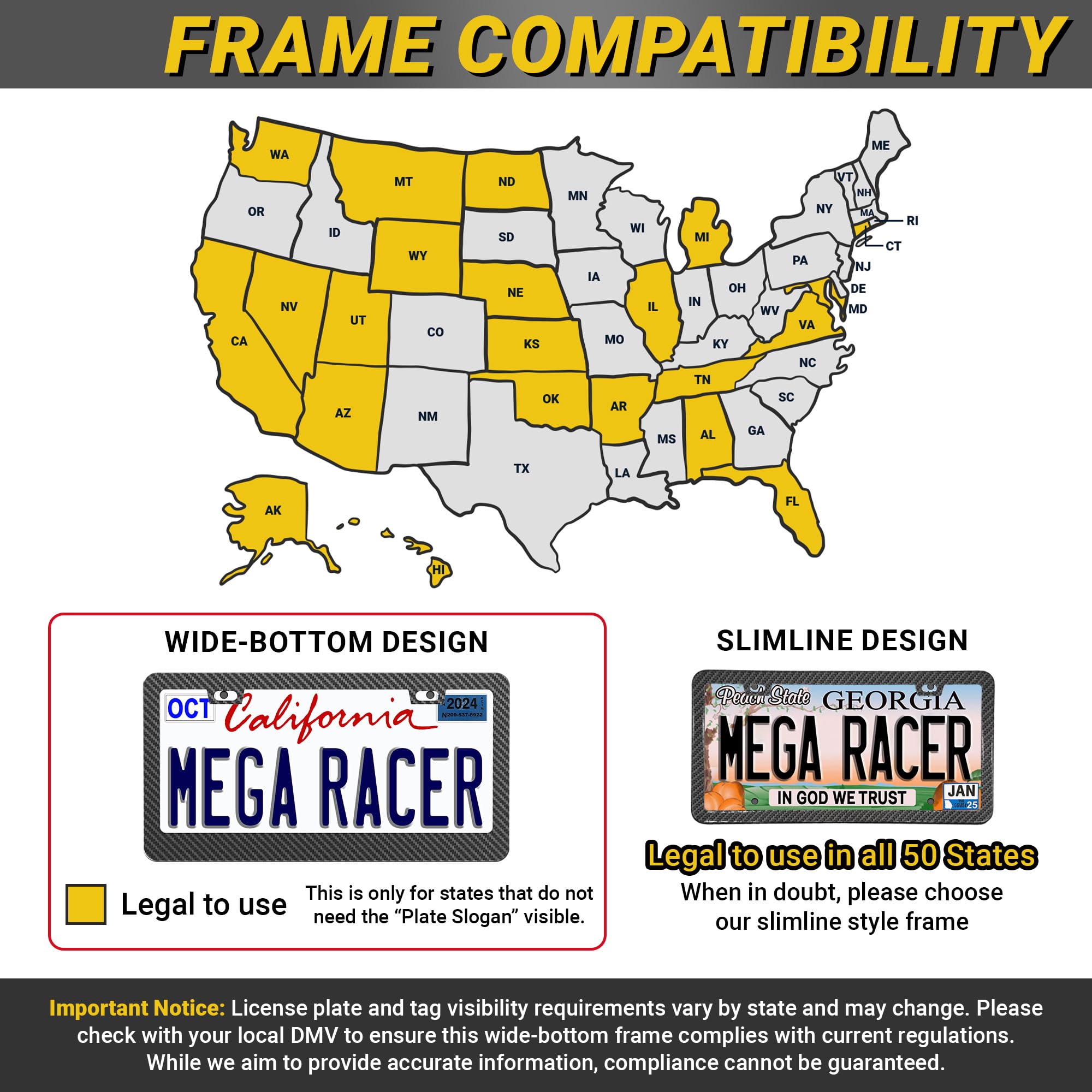 Mega Racer rear frame mounted showing rust-resistant metal and fit