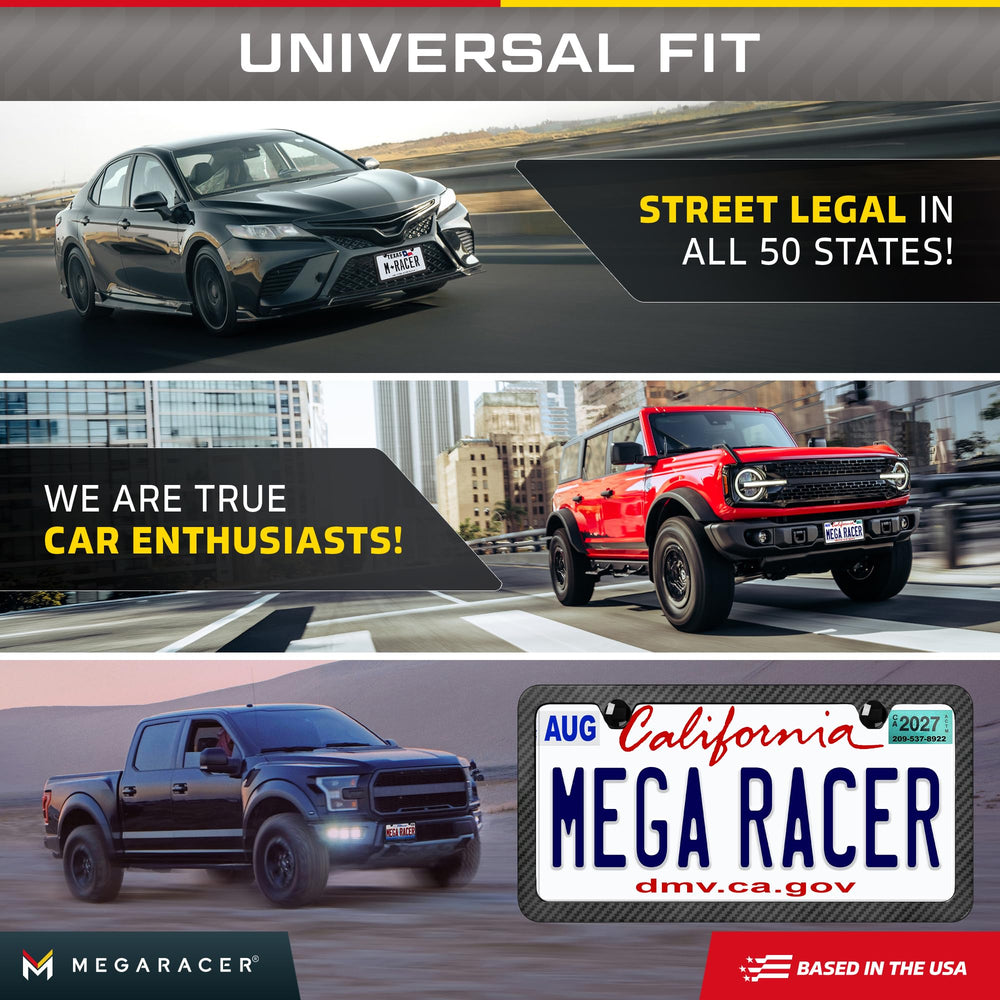Mega Racer thin top edge side profile minimizing visual obstruction