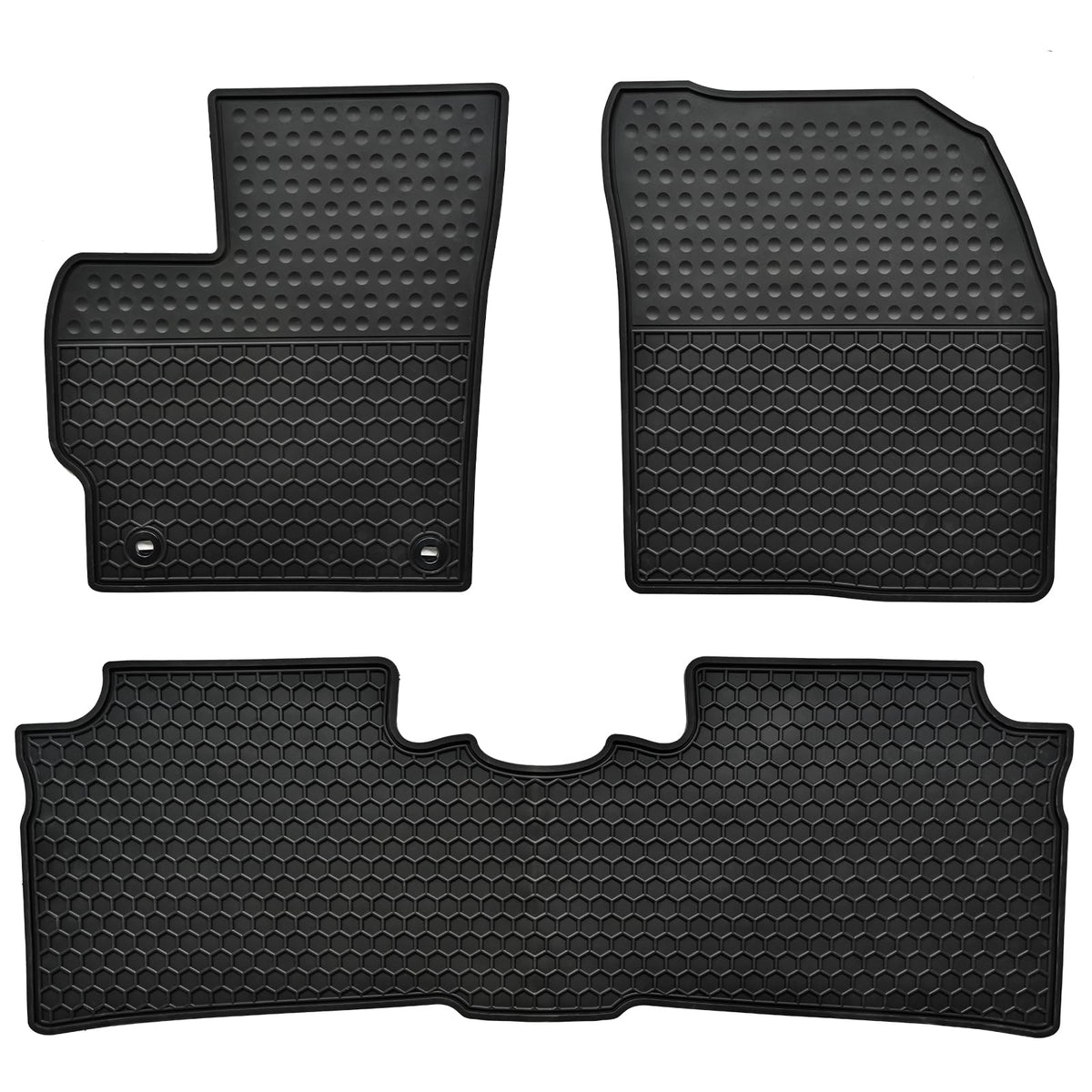 Megiteller front driver floor mat fitted in Prius showing full coverage and protection