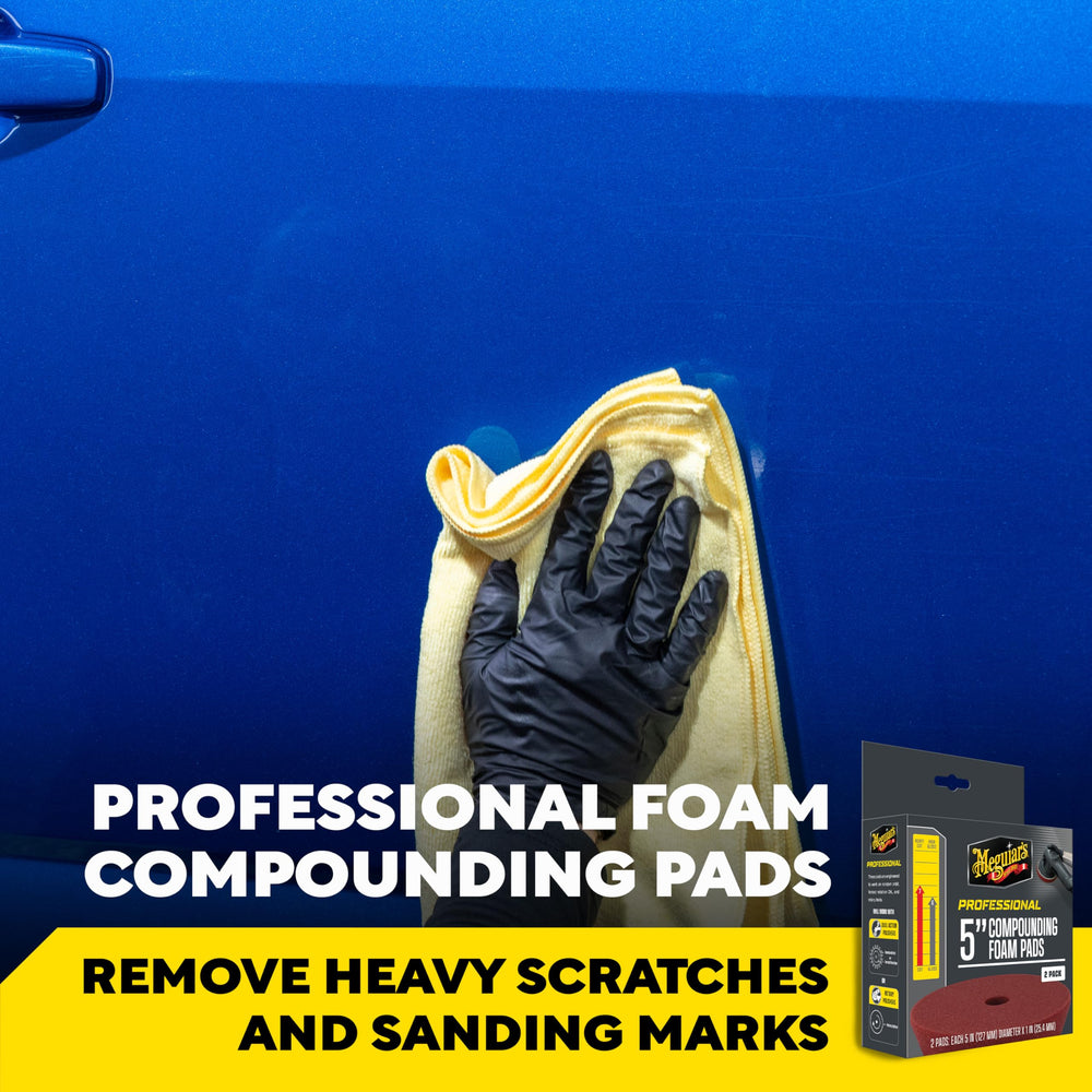 Meguiar's pad close-up revealing foam texture for controlled cutting and consistent results