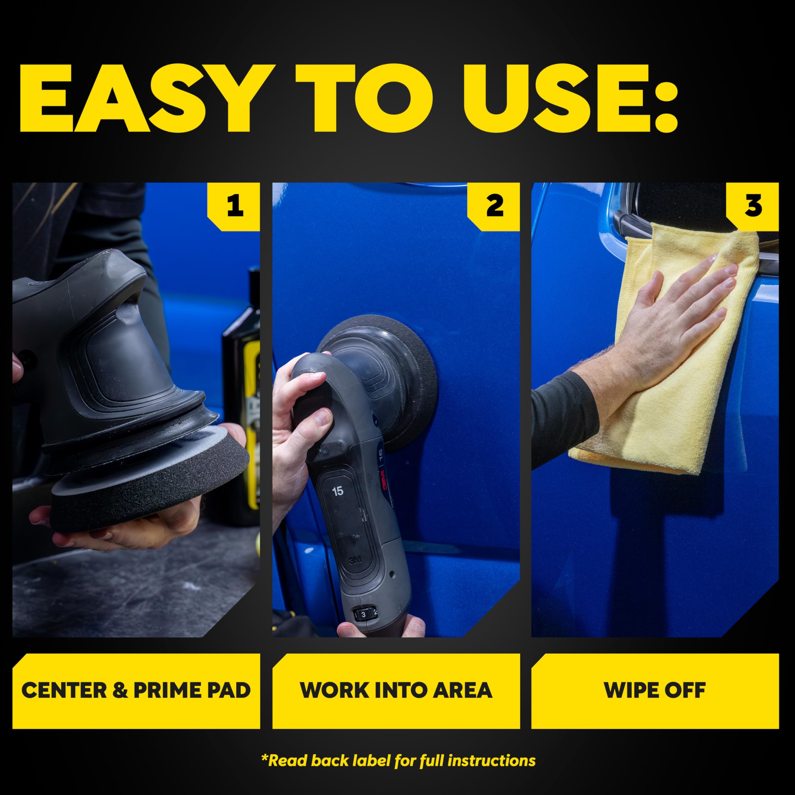 Meguiar's pad edge profile close-up shows consistent foam density