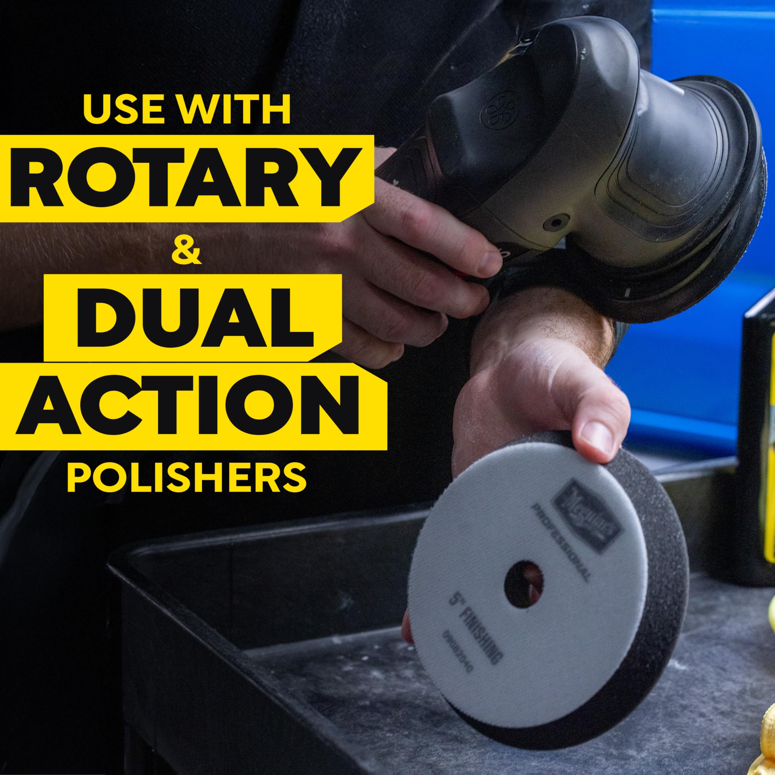 Meguiar's pad being rinsed shows washable reusable eco benefit