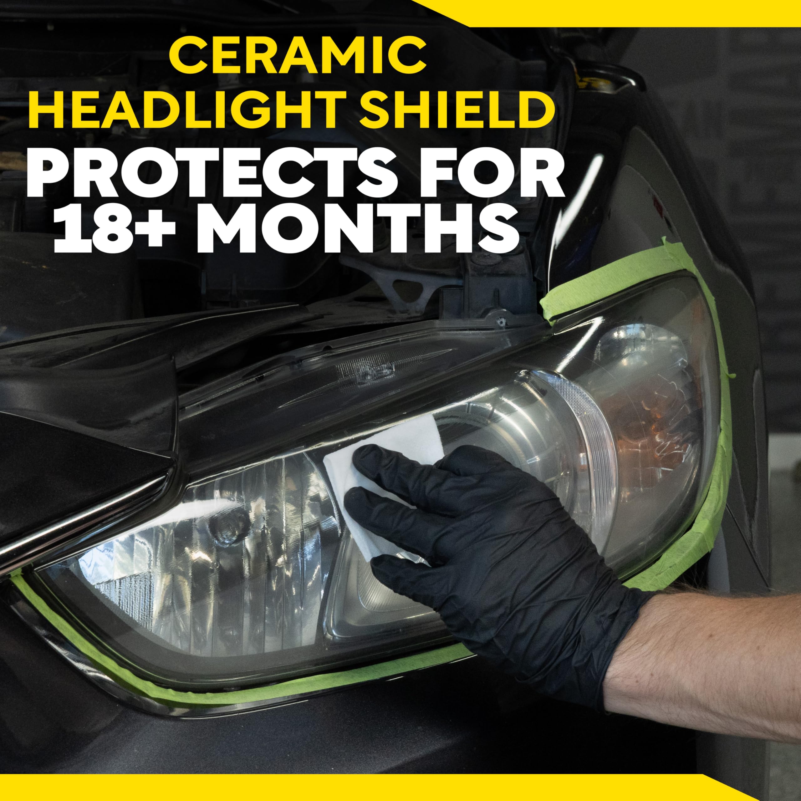 Meguiar's application in progress showing drill polishing for efficient cleaning