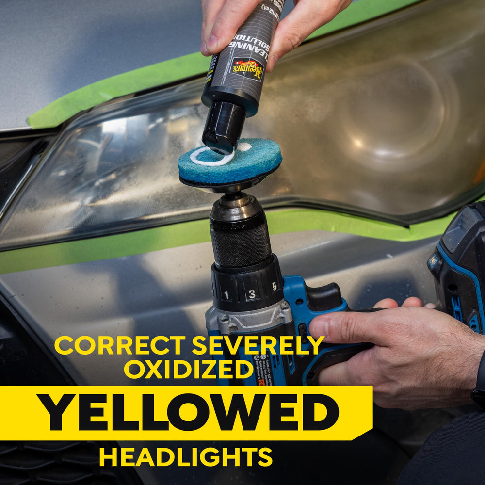 Meguiar's ceramic headlight shield towelette used for even protective coating
