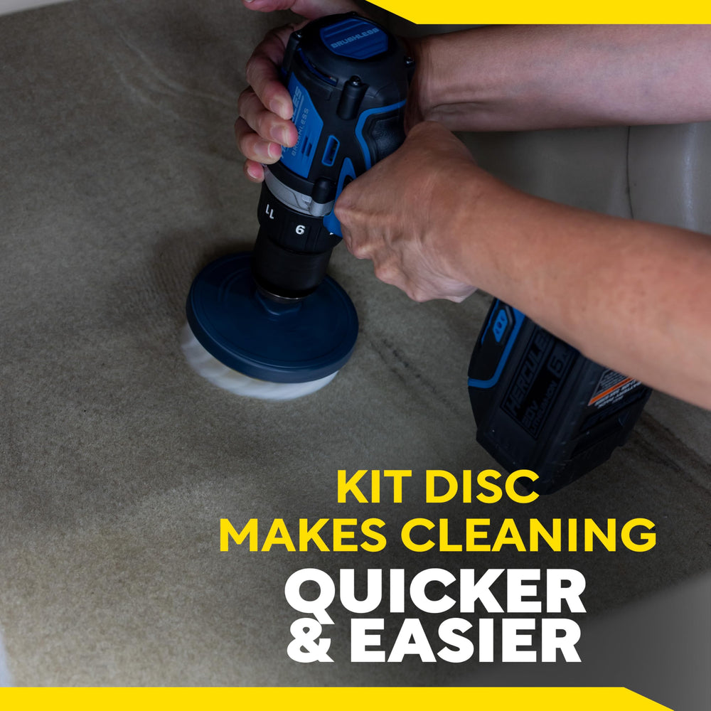 Meguiar's cleaner sprayed on upholstery demonstrating gentle cleaning
